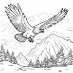 Scenic Landscape Flying Eagle Coloring Pages 2