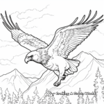 Scenic Landscape Flying Eagle Coloring Pages 4