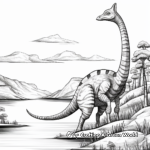 Scenic Landscape with Corythosaurus Coloring Pages 2