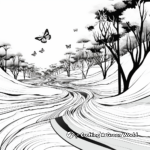 Scenic Monarch butterfly Migration Coloring Pages 2