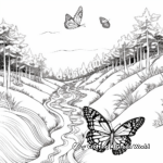 Scenic Monarch butterfly Migration Coloring Pages 3