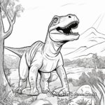 Scenic Tarbosaurus in Habitat Coloring Pages 2