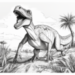 Scenic Tarbosaurus in Habitat Coloring Pages 4
