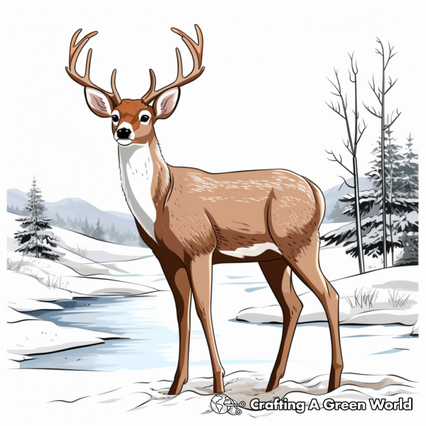 White Tailed Deer Coloring Pages - Free &amp; Printable!
