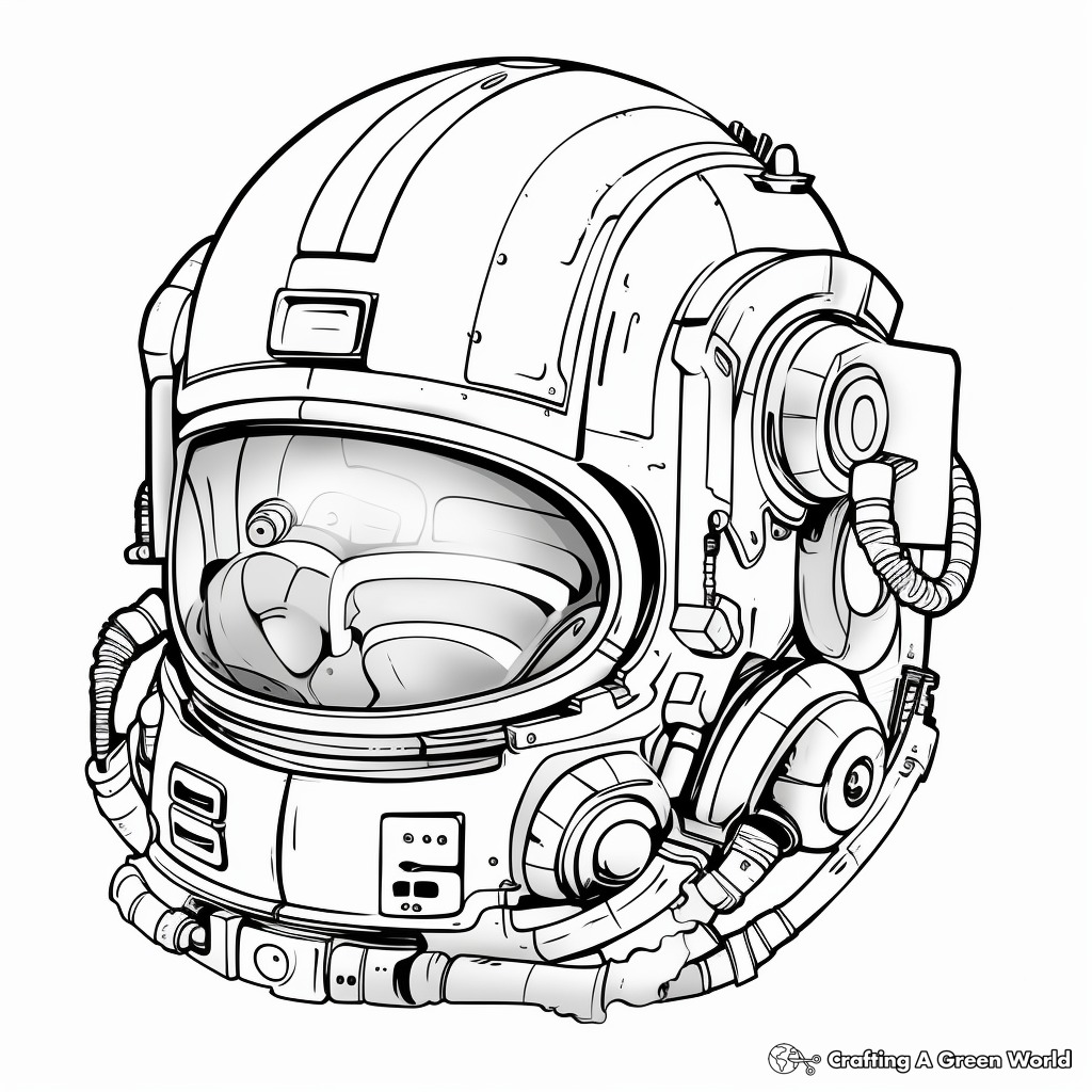 Sci-Fi Inspired Astronaut Helmet Coloring Pages 3