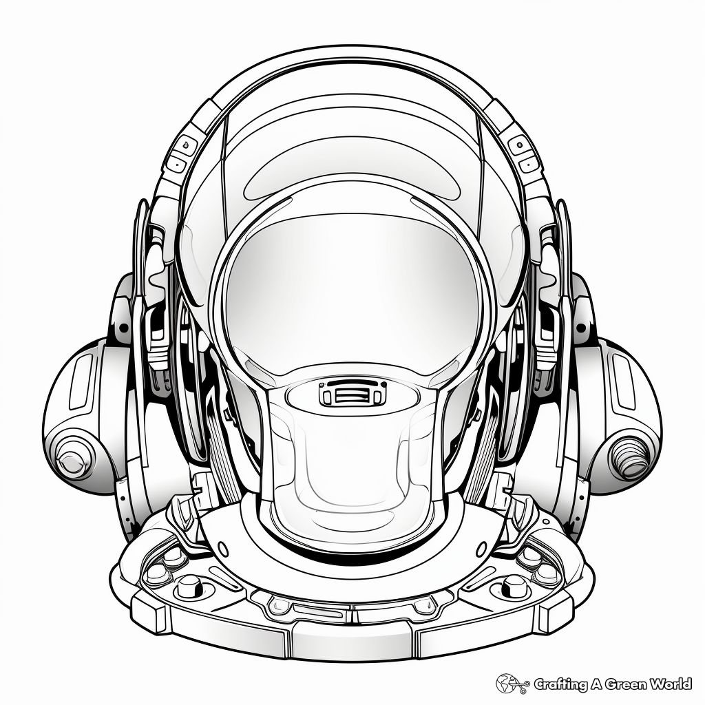 Sci-Fi Inspired Astronaut Helmet Coloring Pages 4