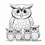 Screech Owl Family Coloring Pages and Activity Sheets 1