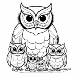 Screech Owl Family Coloring Pages and Activity Sheets 2