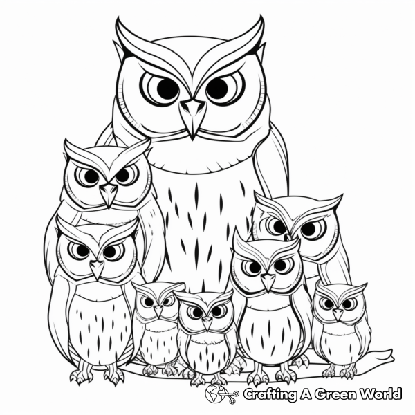 Owl Family Coloring Pages - Free &amp; Printable!