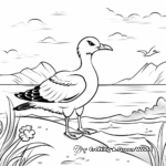 Sea and Seagull Landscape Coloring Pages 3