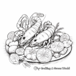 Seafood Delight: Lobster and Crab Coloring Pages 2