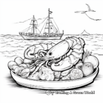 Seafood Delight: Lobster and Crab Coloring Pages 4