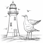 Seagull and Lighthouse Scene Coloring Pages 3