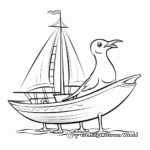 Seagull and Sailboat Coloring Pages 1