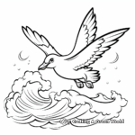 Seagull Flying Over Ocean Waves Coloring Pages 3