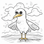 Seagull in Stormy Weather Coloring Pages 2