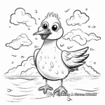 Seagull in Stormy Weather Coloring Pages 3