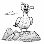 Seagull on a Cliff Coloring Pages 1