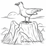 Seagull on a Cliff Coloring Pages 2