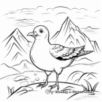 Seagull Over Mountains Coloring Pages 1