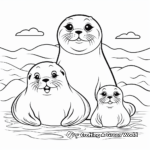 Seal Family Coloring Pages for Aquatic Animal Lovers 2