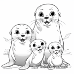 Seal Family Coloring Pages for Aquatic Animal Lovers 3