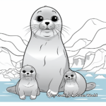 Seal Family Coloring Pages for Aquatic Animal Lovers 4