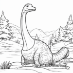 Seasonal Brontosaurus - Winter Theme Coloring Pages 3