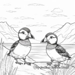 Seasonal Puffin Coloring Pages – Summer and Winter Scenes 1