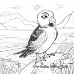 Seasonal Puffin Coloring Pages – Summer and Winter Scenes 4