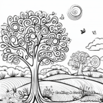 Seasonal Swirl Coloring Pages: Winter, Spring, Summer, Fall 1