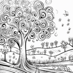 Seasonal Swirl Coloring Pages: Winter, Spring, Summer, Fall 4