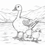 Seasonal Winter-Scene Canada Geese Coloring Sheets 4