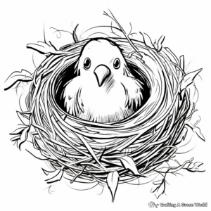 Seasonal: Spring Nest Coloring Pages 1