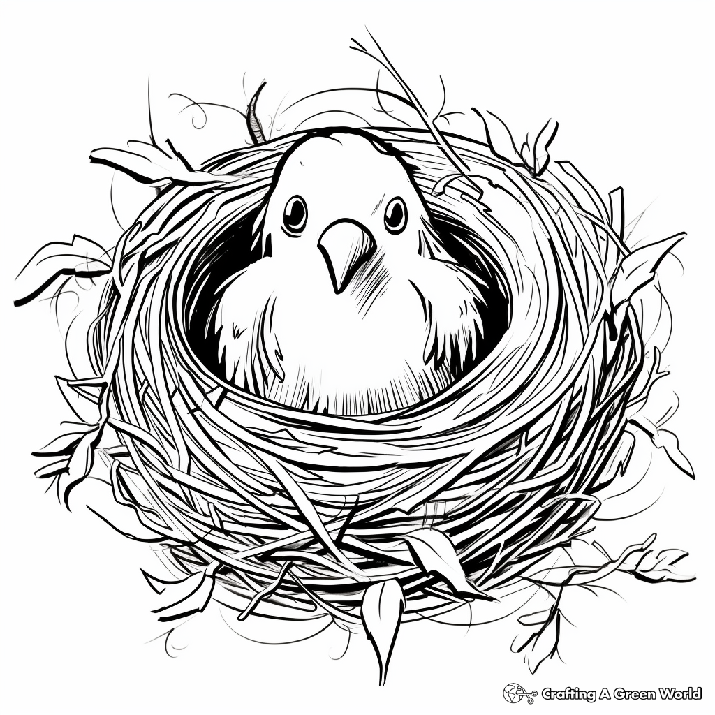 Seasonal: Spring Nest Coloring Pages 1