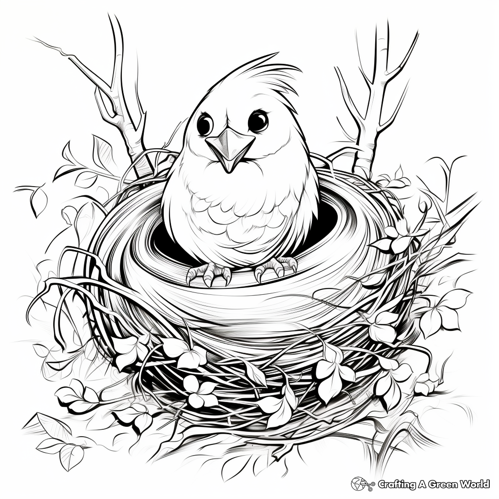 Seasonal: Spring Nest Coloring Pages 3