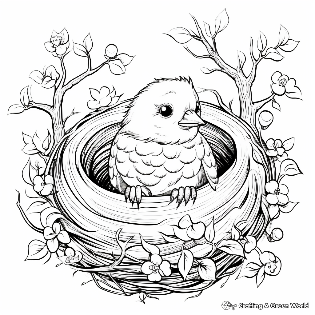 Seasonal: Spring Nest Coloring Pages 4