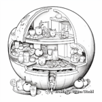 Sectioned Spherical Pizza Coloring Pages 2