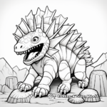 Self-guided Stegosaurus Fossil Excavation Coloring Pages 1