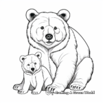 Sentimental Mama Bear and Cub Bonding Coloring Pages 1