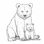 Sentimental Mama Bear and Cub Bonding Coloring Pages 2