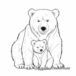 Sentimental Mama Bear and Cub Bonding Coloring Pages 3