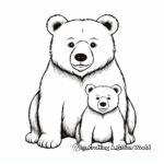 Sentimental Mama Bear and Cub Bonding Coloring Pages 4