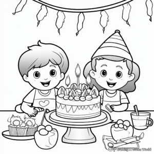September Birthdays Celebration Coloring Pages 1