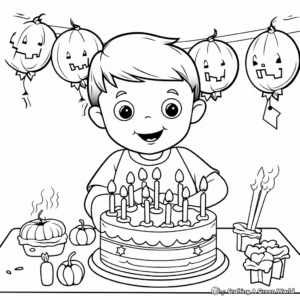 September Birthdays Celebration Coloring Pages 2