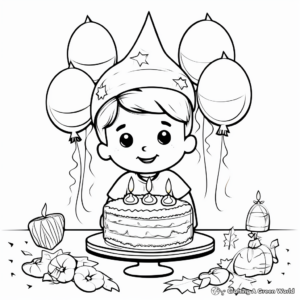 September Birthdays Celebration Coloring Pages 3