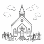 Serene Church Wedding Coloring Pages 2