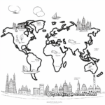 Seven Continents World Map Coloring Pages 1