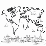 Seven Continents World Map Coloring Pages 2