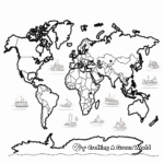 Seven Continents World Map Coloring Pages 3